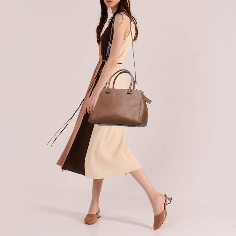 Pre Owned Dkny Brown Leather Bryant Park Satchel
