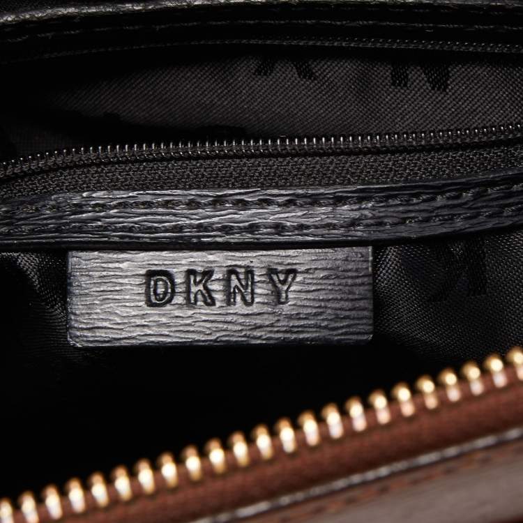 مملوكة مسبقًا DKNY Brown Leather Ava Zip Crossbody Bag