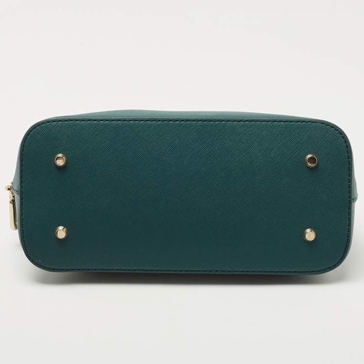 Pre Owned DKNY Dark Green Leather Dome Shoulder Bag