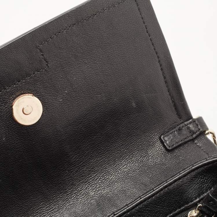 Pre Owned DKNY Black Quilted Leather Gansevoort Flap Shoulder Bag
