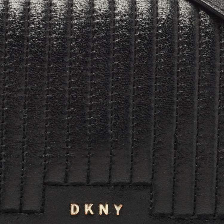 Pre Owned DKNY Black Quilted Leather Gansevoort Flap Shoulder Bag