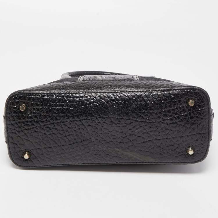 Pre Owned Dkny Grey/Black Monogram Canvas and Leather Dome Satchel