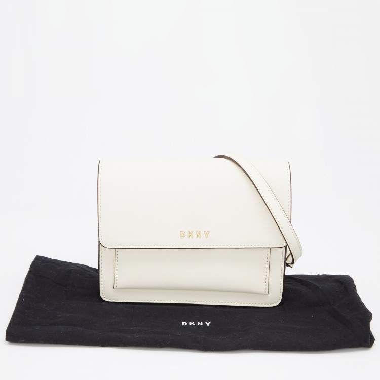 Pre Owned Dkny Off White Leather Bryant Park Crossbody Bag