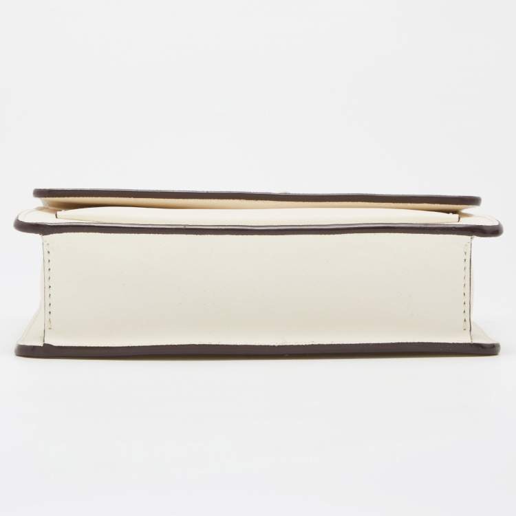 Pre Owned Dkny Off White Leather Bryant Park Crossbody Bag