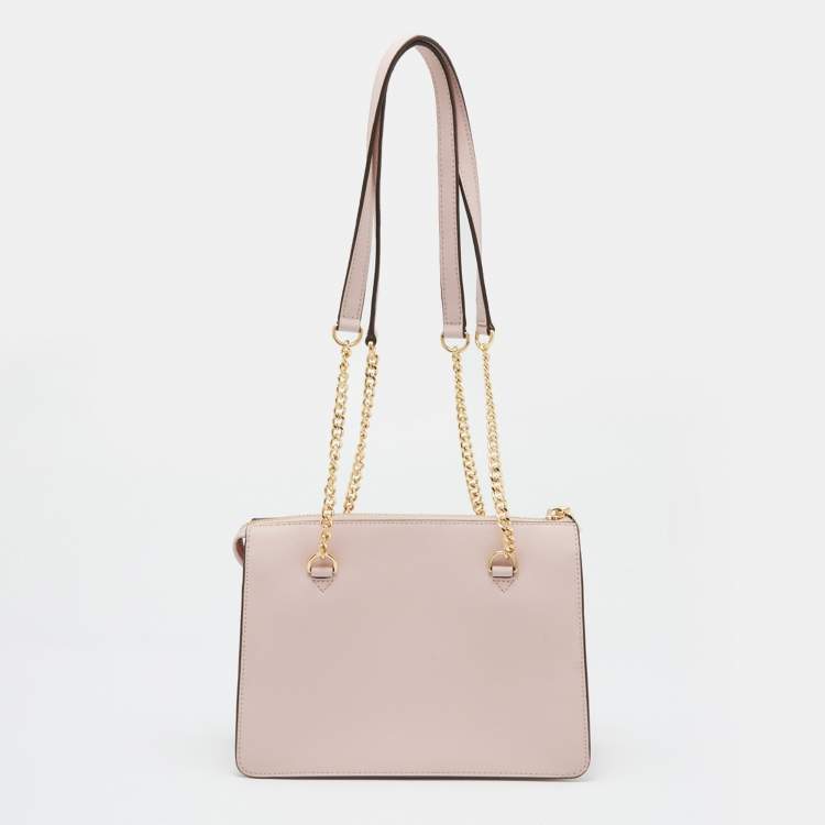 Pre Owned DKNY Pink Leather Bryant Top Zip Shoulder Bag