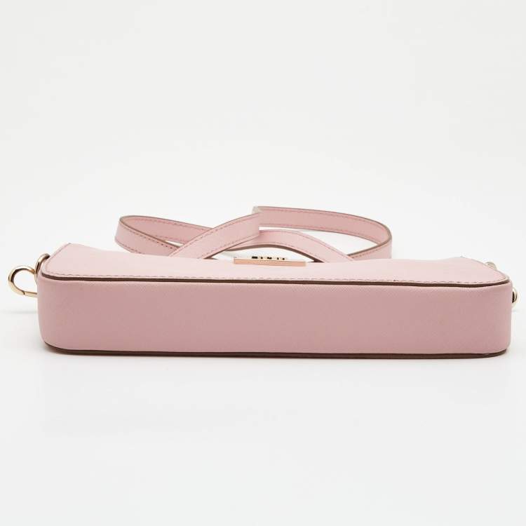 Pre Owned DKNY Pink Saffiano Leather Bryant Park Crossbody Bag
