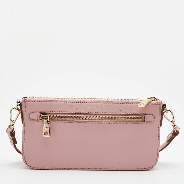 Pre Owned DKNY Pink Saffiano Leather Bryant Park Crossbody Bag