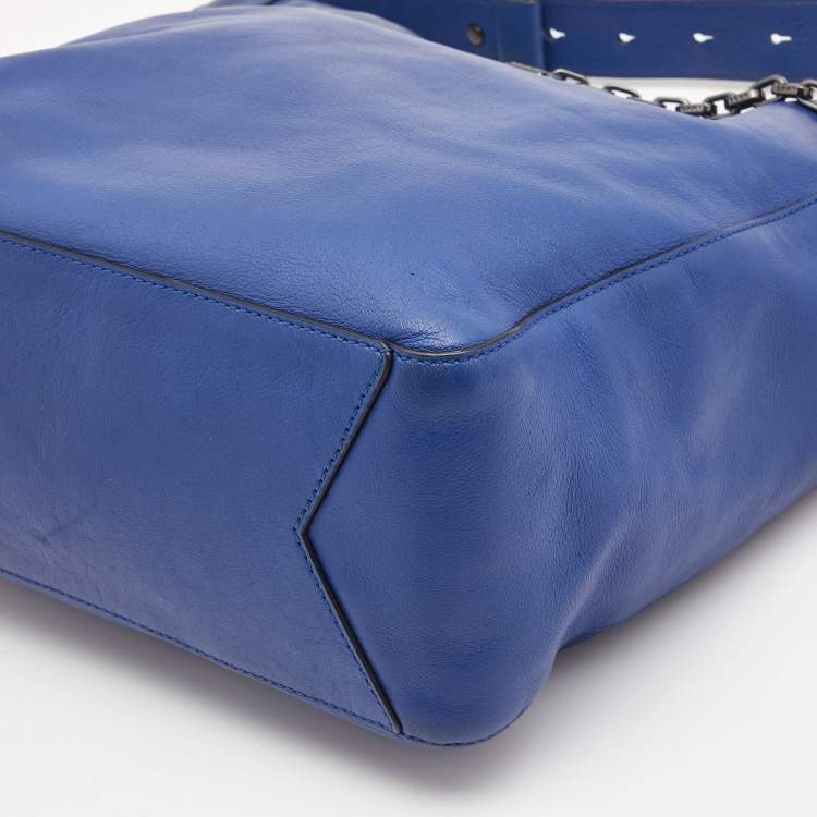 Pre Owned DKNY Blue Leather Hobo