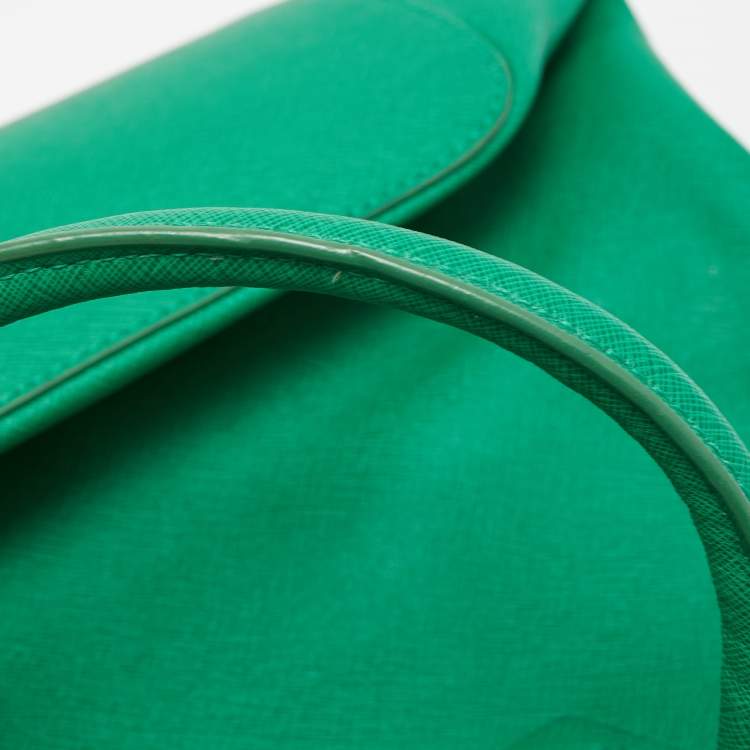Pre Owned Dkny Green Leather Top Zip  Tote