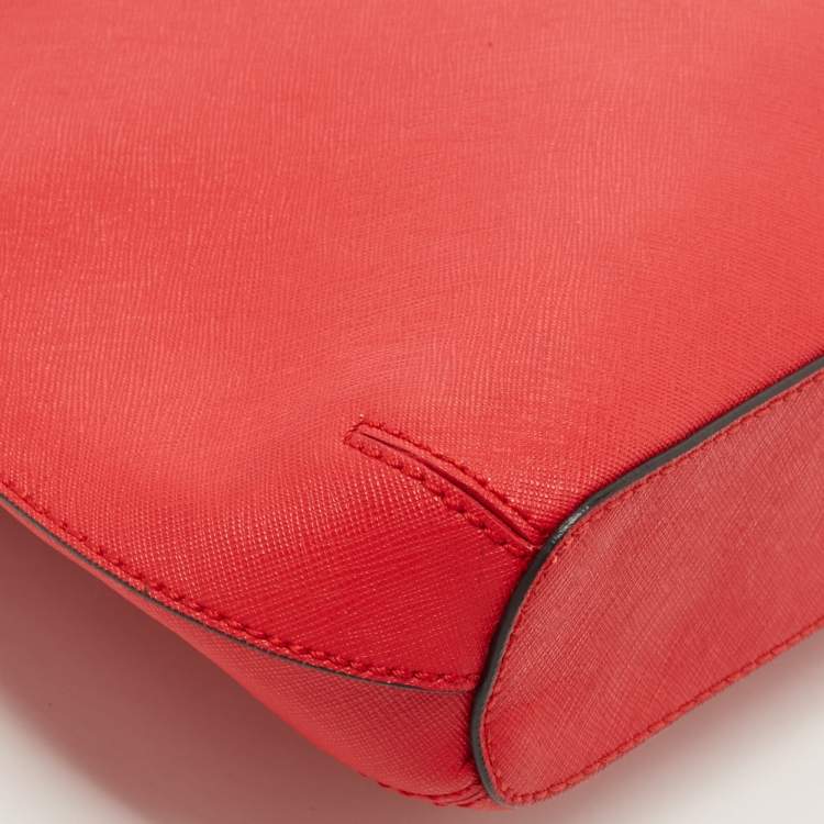 Pre Owned DKNY Red Saffiano Leather Bryant Park Shoulder Bag
