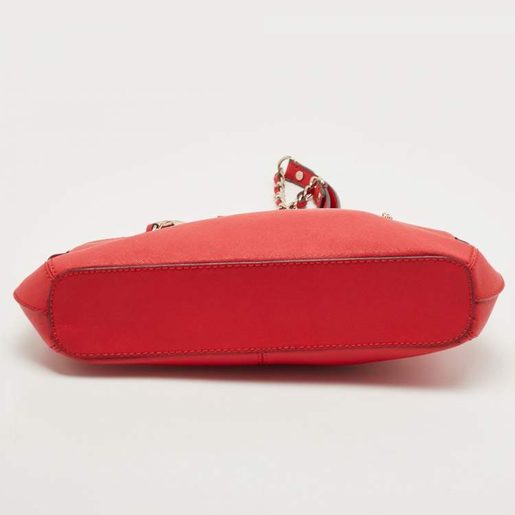 Pre Owned DKNY Red Saffiano Leather Bryant Park Shoulder Bag