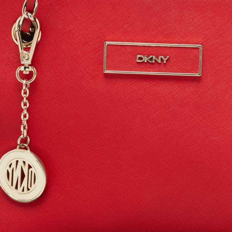 Pre Owned DKNY Red Saffiano Leather Bryant Park Shoulder Bag