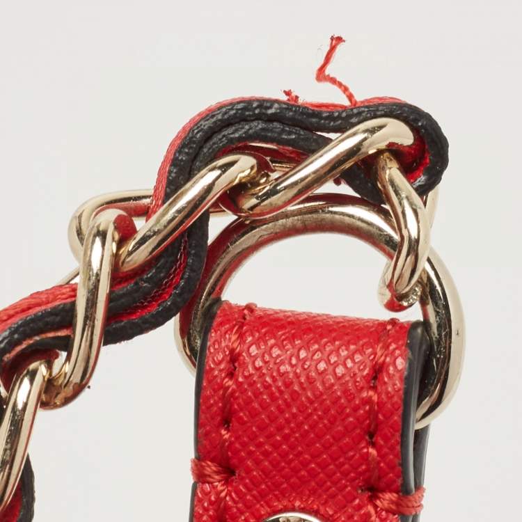 Pre Owned DKNY Red Saffiano Leather Bryant Park Shoulder Bag