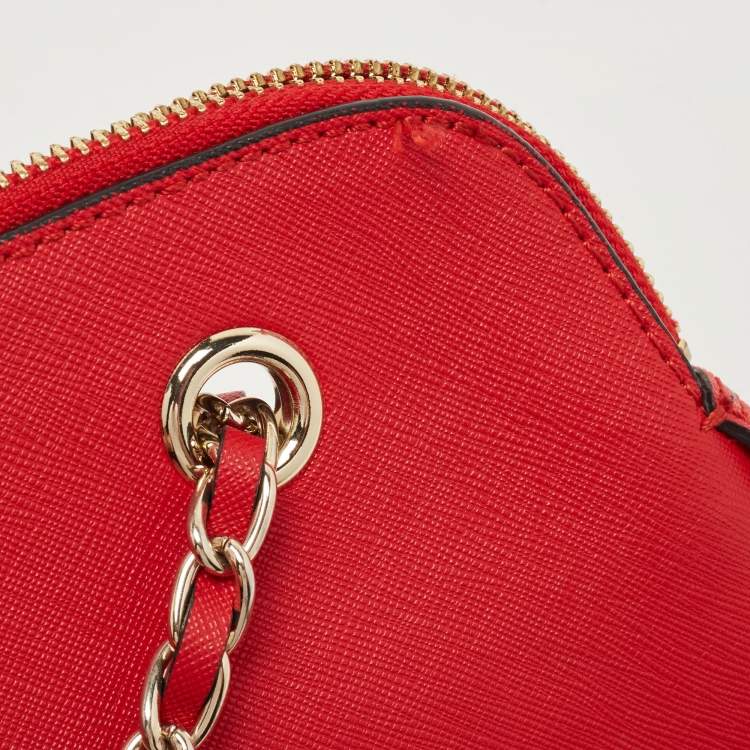 Pre Owned DKNY Red Saffiano Leather Bryant Park Shoulder Bag