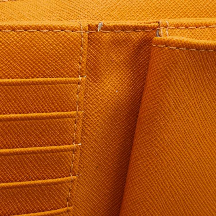 Pre Owned Dkny Mustard Leather Double Zip Crossbody Bag