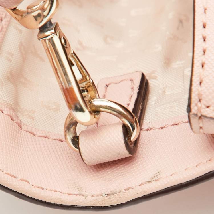Pre Owned DKNY Pink Leather Flap Crossbody Bag
