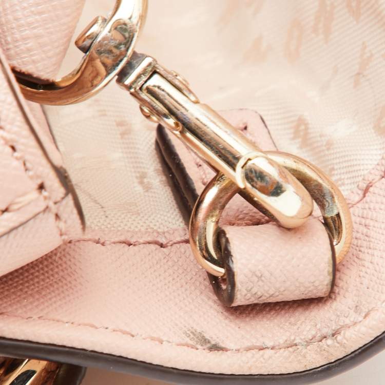 Pre Owned DKNY Pink Leather Flap Crossbody Bag