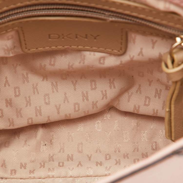 Pre Owned DKNY Pink Leather Flap Crossbody Bag