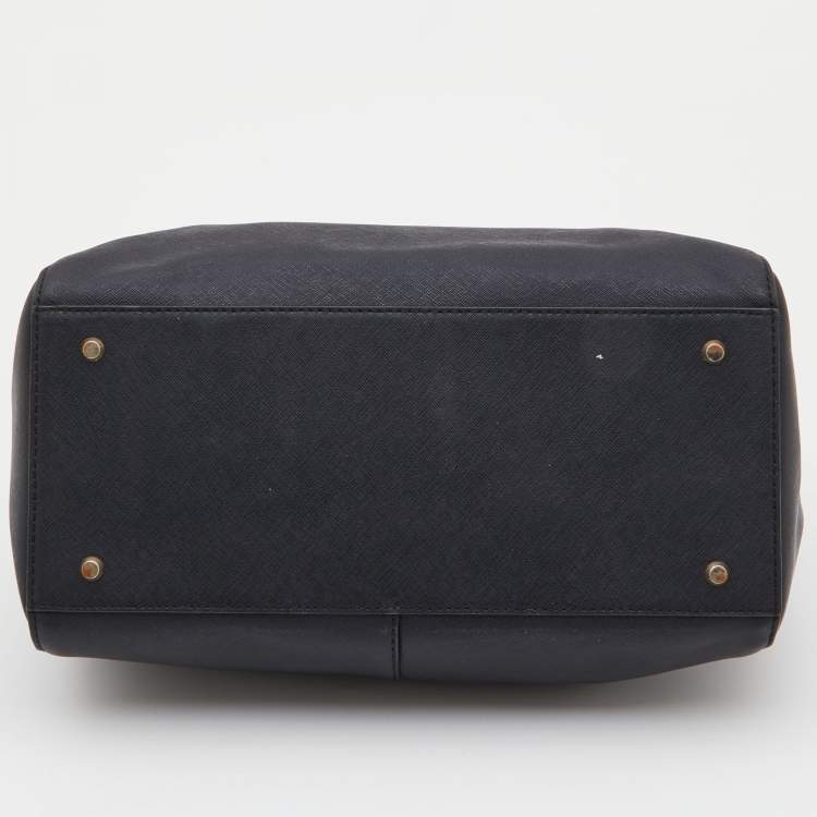 Pre Owned DKNY Black Leather Zip Boston Bag