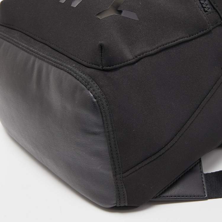 Pre Owned DKNY Black Neoprene and Faux Leather Backpack