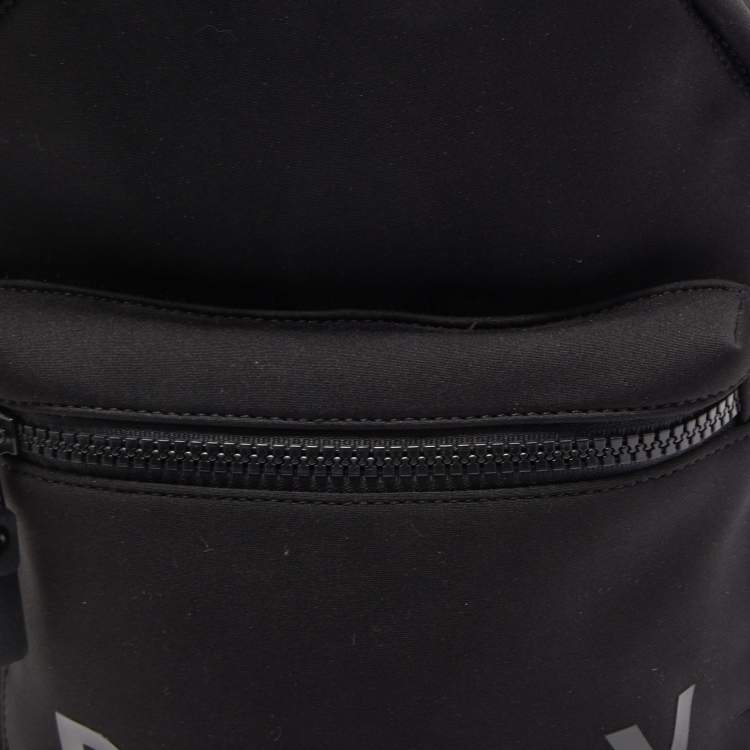 Pre Owned DKNY Black Neoprene and Faux Leather Backpack