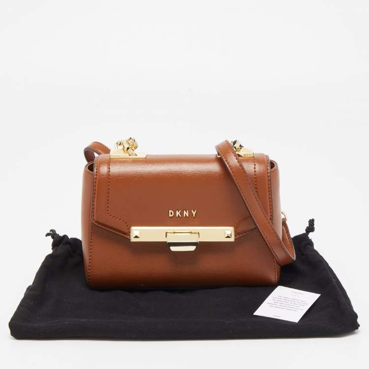 Pre Owned DKNY Brown Leather Janice Shoulder Bag