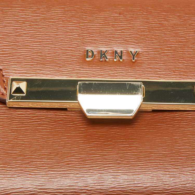 Pre Owned DKNY Brown Leather Janice Shoulder Bag