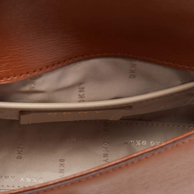 Pre Owned DKNY Brown Leather Janice Shoulder Bag