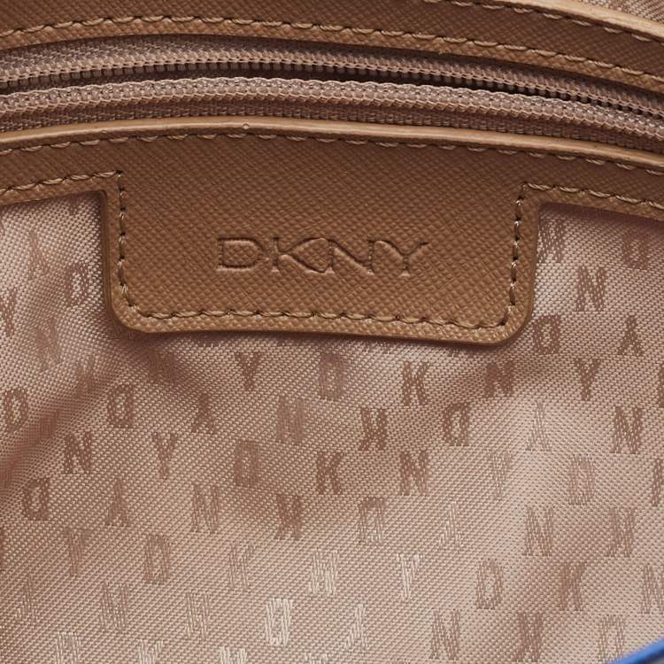 Pre Owned DKNY Blue Saffiano Leather Bryant Park Flap Shoulder Bag