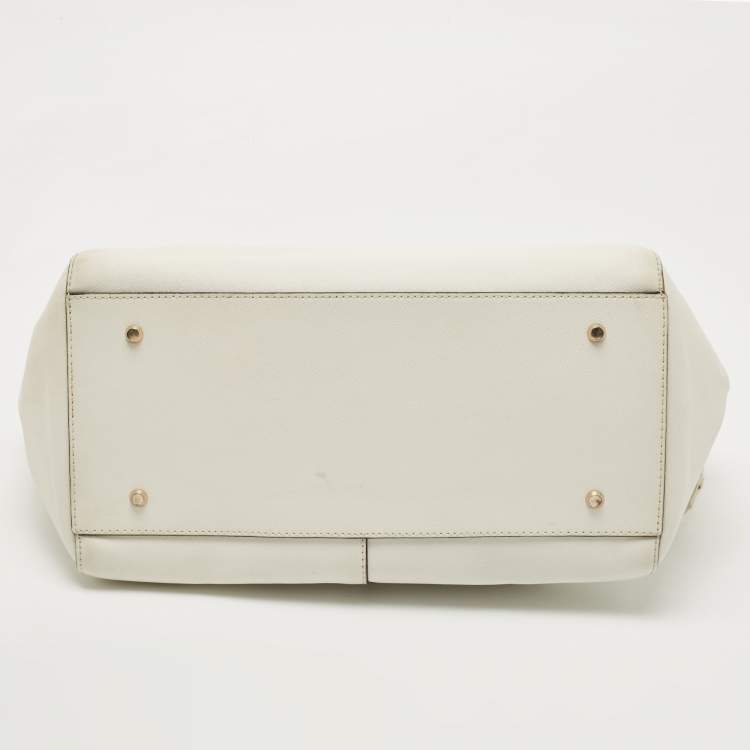 Pre Owned DKNY White Saffiano Leather Bryant Park Tote
