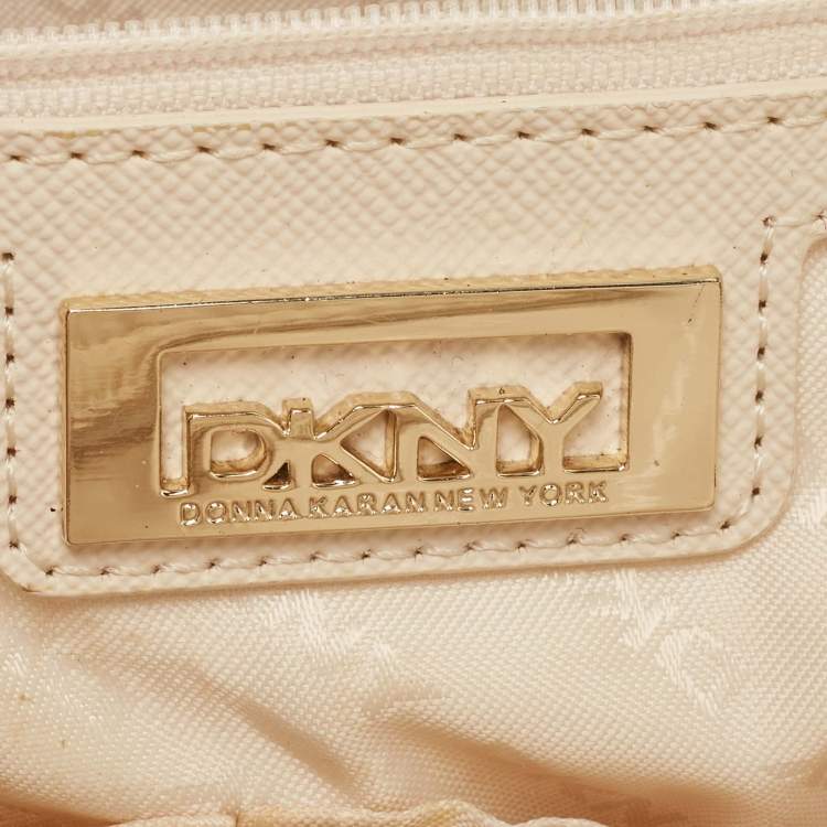 Pre Owned DKNY White Saffiano Leather Bryant Park Tote