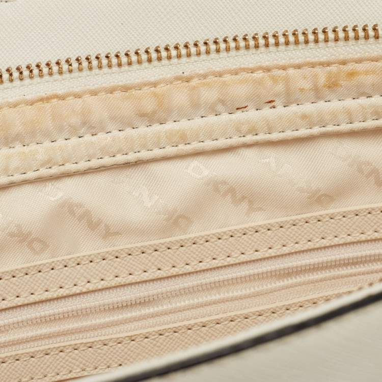 Pre Owned DKNY White Saffiano Leather Bryant Park Tote
