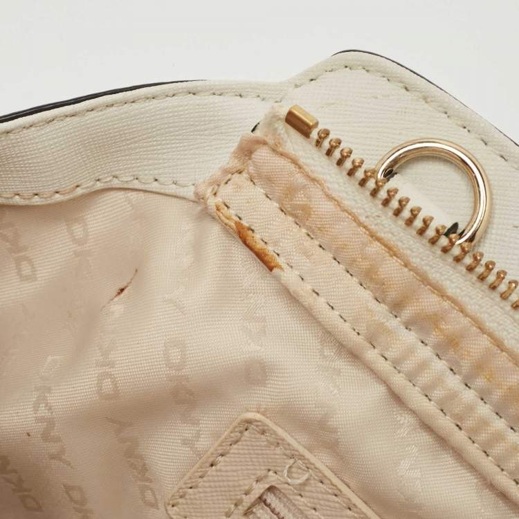 Pre Owned DKNY White Saffiano Leather Bryant Park Tote