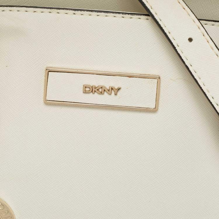 Pre Owned DKNY White Saffiano Leather Bryant Park Tote