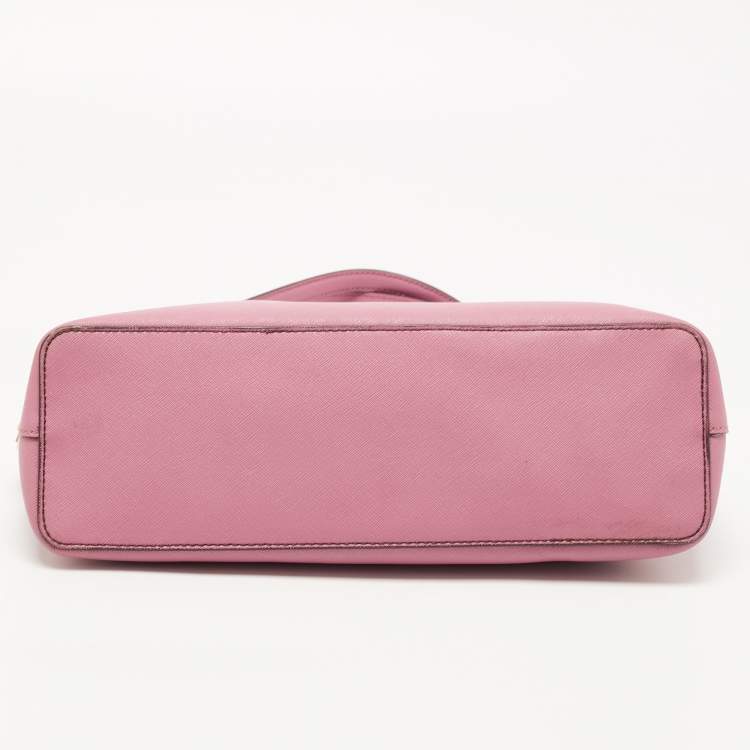 Pre Owned Dkny Old Rose Leather Dome Chain Shoulder Bag