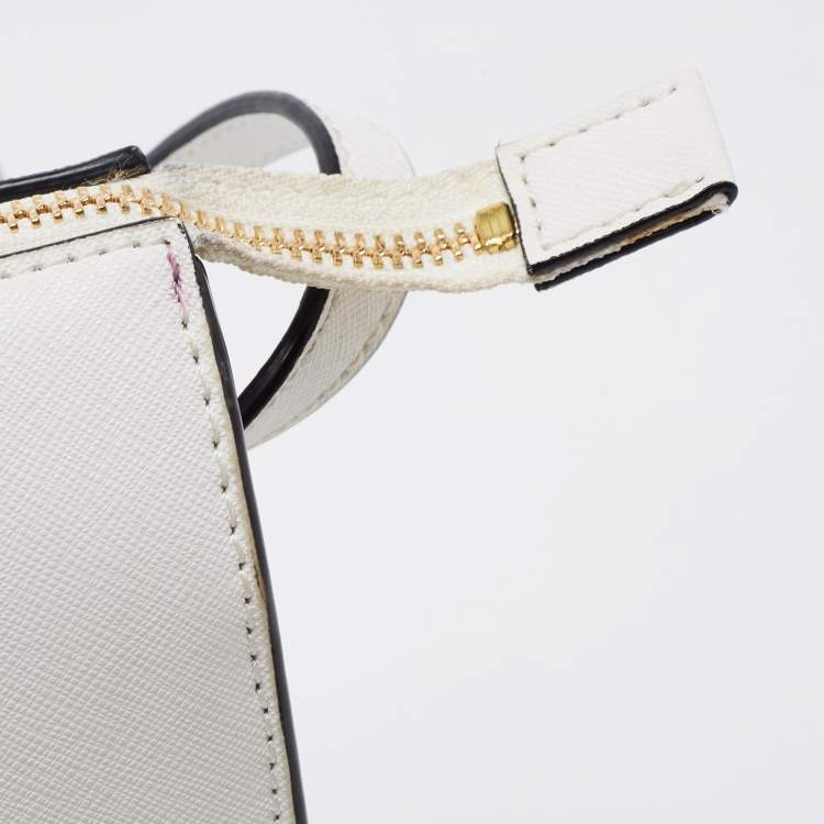مملوكة مسبقًا DKNY White Leather Bryant Zip Crossbody Bag 