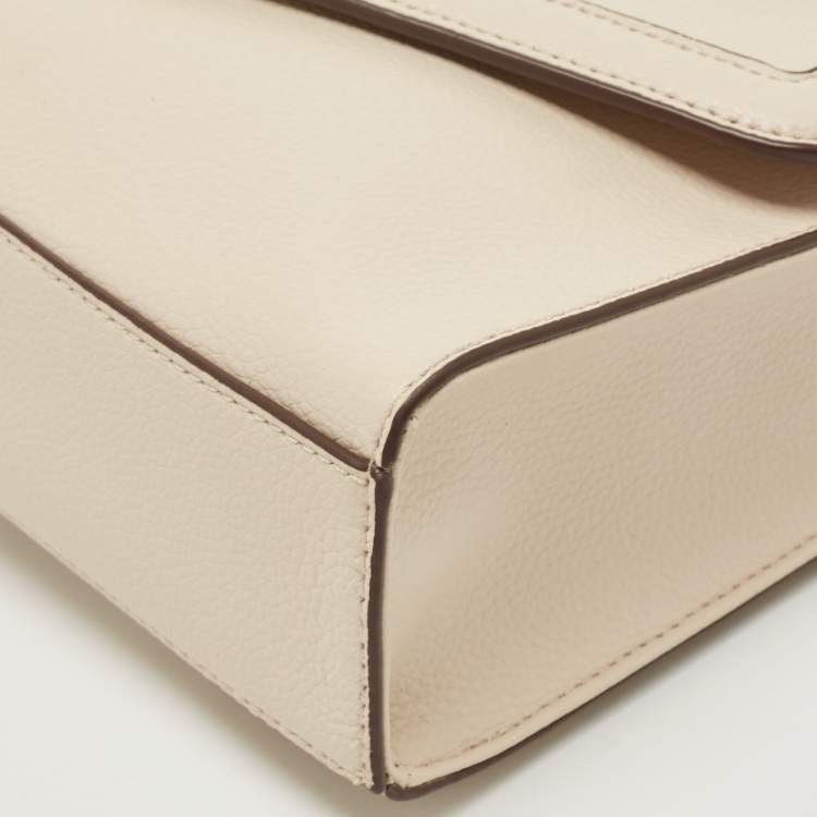 Pre Owned DKNY Light Beige Leather Large Ella Shoulder Bag