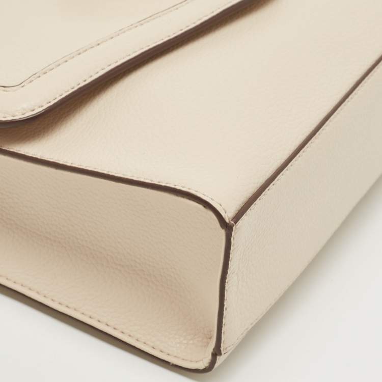 Pre Owned DKNY Light Beige Leather Large Ella Shoulder Bag