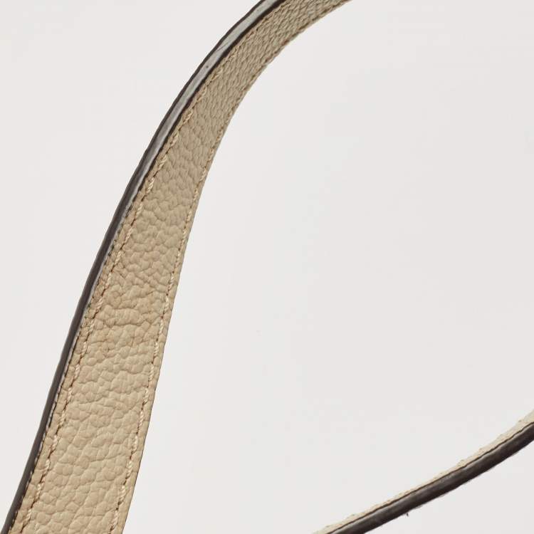 Pre Owned DKNY Cream/Beige Signature Canvas and Leather Dome Satchel