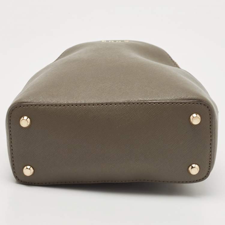 Pre Owned DKNY Brown/Dark Grey Leather Mini Bryant Backpack