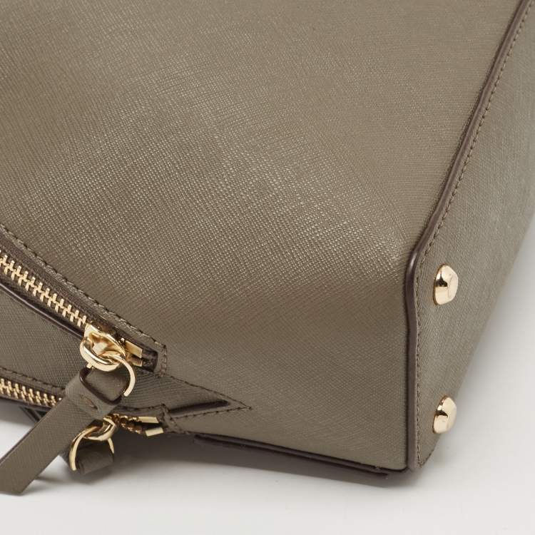 Pre Owned DKNY Brown/Dark Grey Leather Mini Bryant Backpack