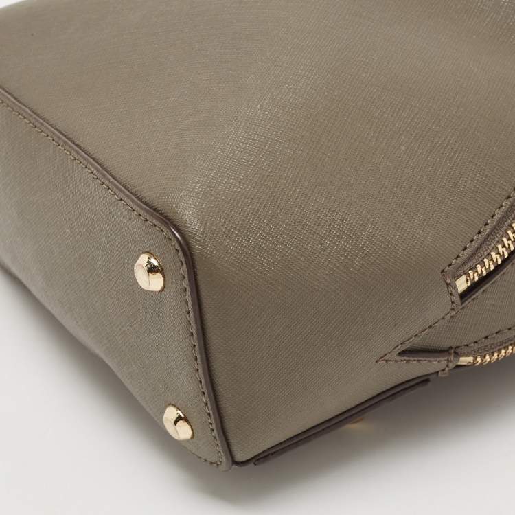 Pre Owned DKNY Brown/Dark Grey Leather Mini Bryant Backpack