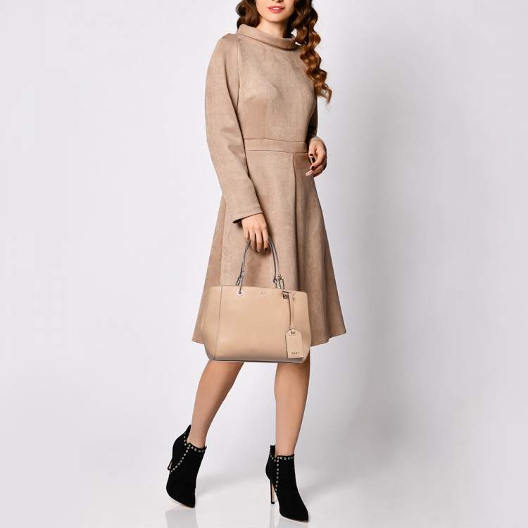 Pre Owned DKNY Beige Leather Tote