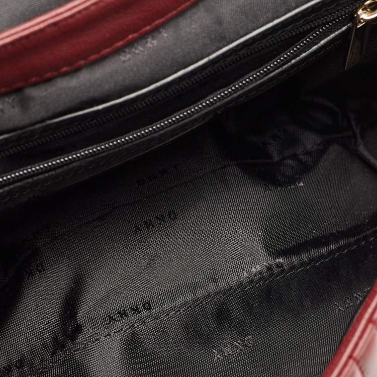 Pre Owned DKNY Burgundy Quilted Leather Gansevoort Flap Shoulder Bag