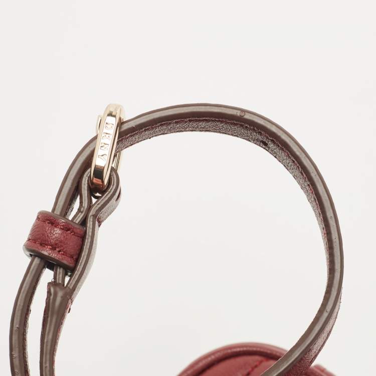 Pre Owned DKNY Burgundy Quilted Leather Gansevoort Flap Shoulder Bag