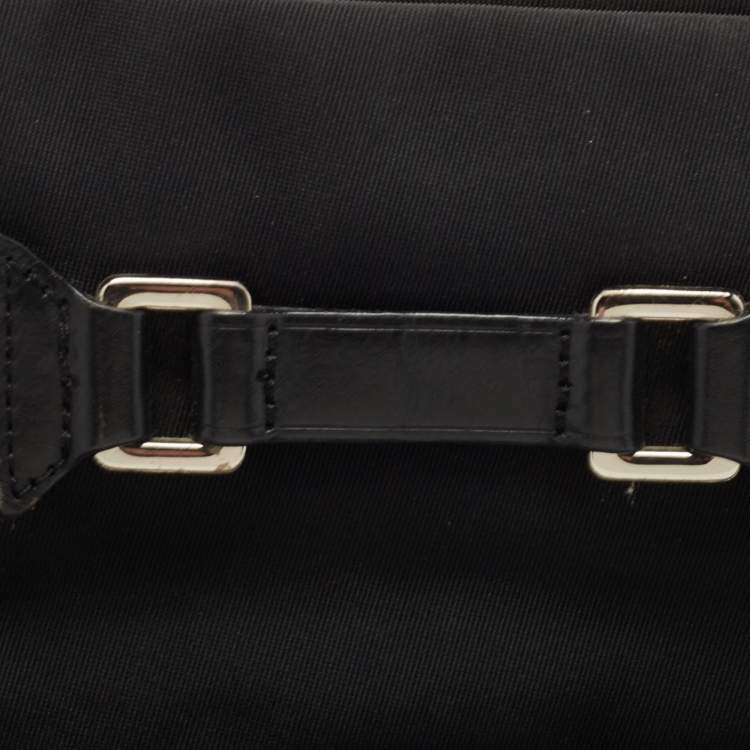 مملوكة مسبقًا Dkny Black Canvas Buckle Embellished Shoulder Bag 