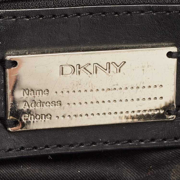 مملوكة مسبقًا Dkny Black Canvas Buckle Embellished Shoulder Bag 