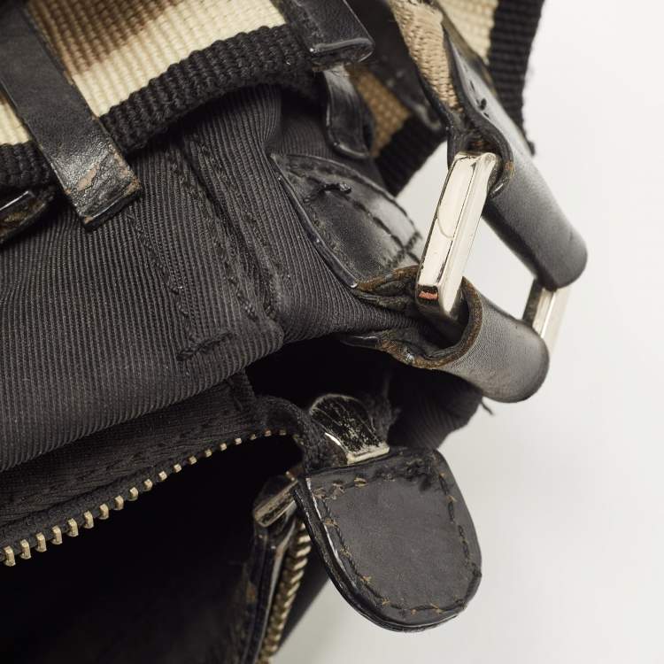 مملوكة مسبقًا Dkny Black Canvas Buckle Embellished Shoulder Bag 