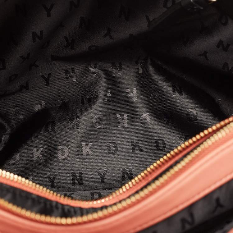 Pre Owned DKNY Rose Pink Quilted Leather Chain Tote