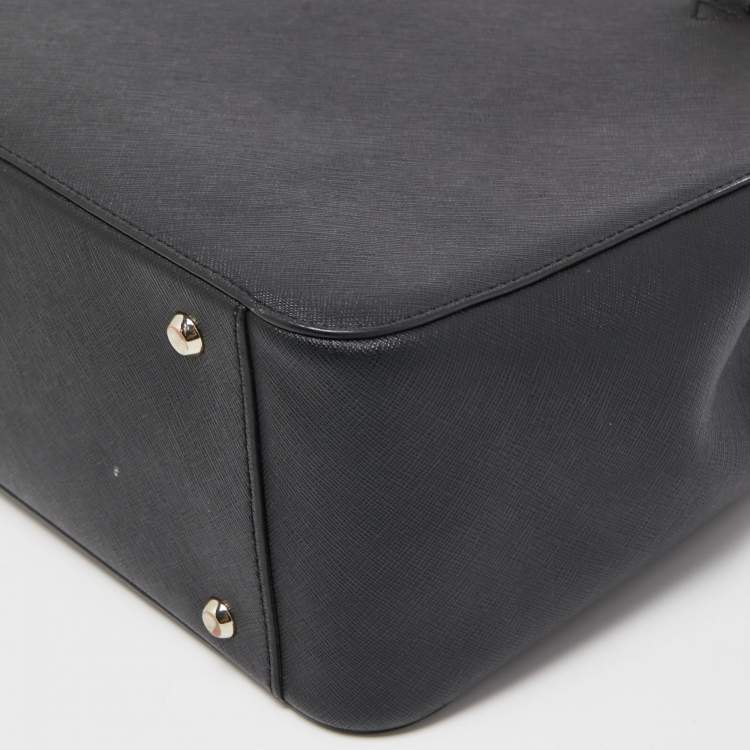 Pre Owned DKNY Black Leather Charm Chain Tote